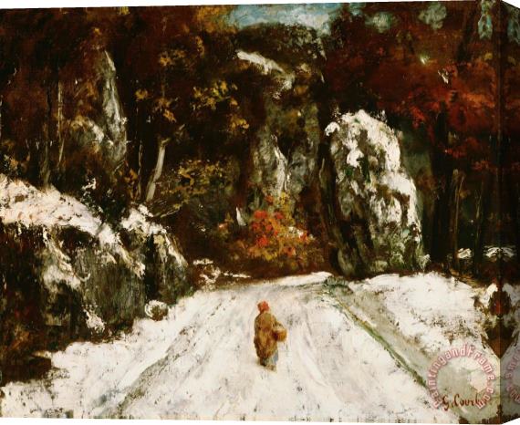 Courbet, Gustave Winter in The Jura Stretched Canvas Painting / Canvas Art