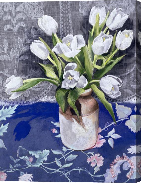 Cristiana Angelini White Tulips Stretched Canvas Print / Canvas Art