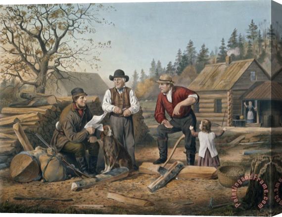 Currier and Ives Arguing the Point Stretched Canvas Painting / Canvas Art