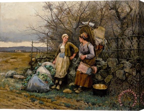 Daniel Ridgway Knight A Halt, Maidens Waiting Stretched Canvas Painting / Canvas Art