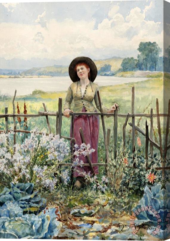 Daniel Ridgway Knight Daydreaming Stretched Canvas Painting / Canvas Art