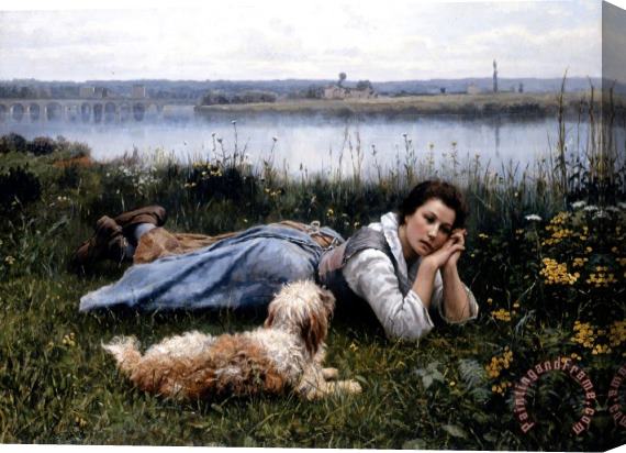 Daniel Ridgway Knight Reverie Stretched Canvas Painting / Canvas Art