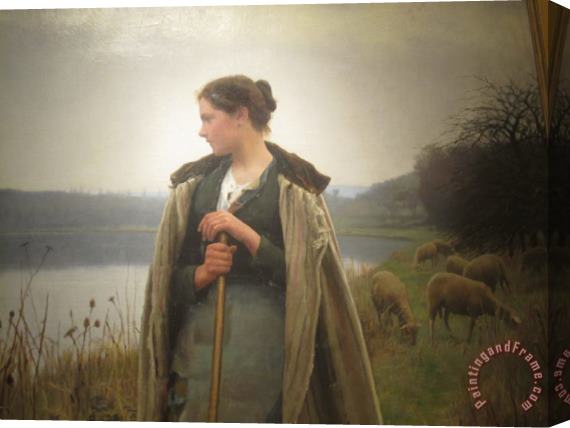 Daniel Ridgway Knight The Shepherdess Stretched Canvas Painting / Canvas Art