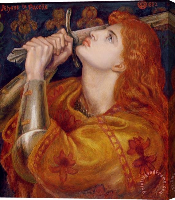 Dante Charles Gabriel Rossetti Joan of Arc Stretched Canvas Print / Canvas Art