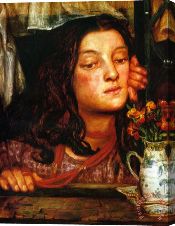 Dante Gabriel Rossetti Girl at a Lattice Stretched Canvas Print / Canvas Art