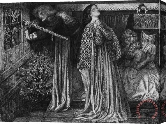 Dante Gabriel Rossetti Sir Launcelot in The Queen's Chamber Stretched Canvas Print / Canvas Art