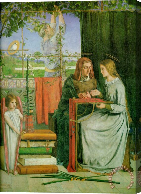 Dante Gabriel Rossetti The Childhood of Mary Virgin Stretched Canvas Print / Canvas Art