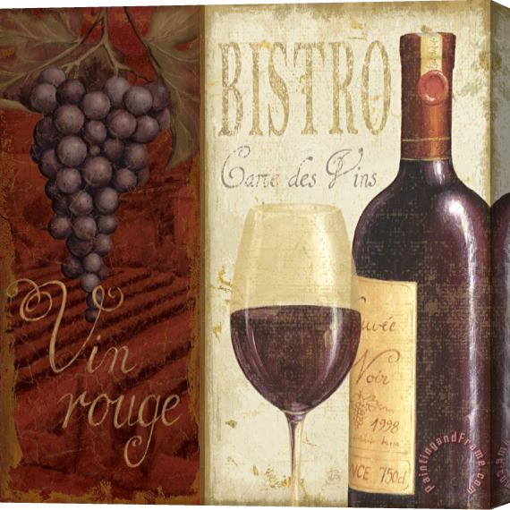 Daphne Brissonnet Wine List I Stretched Canvas Print / Canvas Art