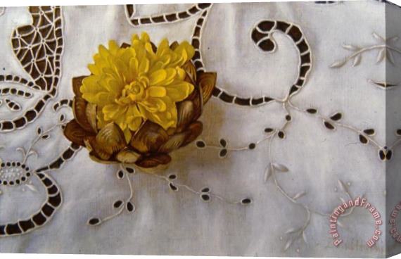 David Hardy Lotus, Mum And Lace Stretched Canvas Painting / Canvas Art