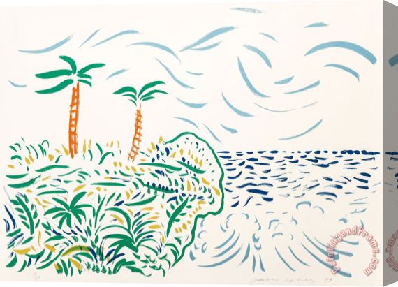David Hockney Bora Bora, 1980 Stretched Canvas Painting / Canvas Art