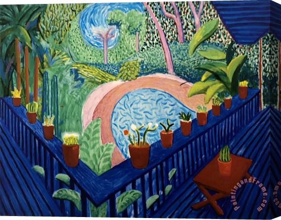 David Hockney Red Pots in The Garden, 2000 Stretched Canvas Painting / Canvas Art