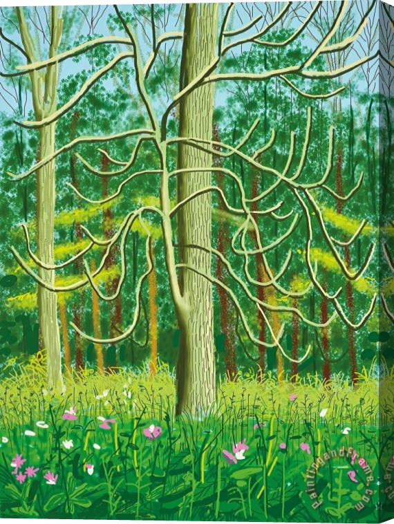 David Hockney The Arrival of Spring in Woldgate, East Yorkshire in 2011 4 May, 2011 Stretched Canvas Print / Canvas Art