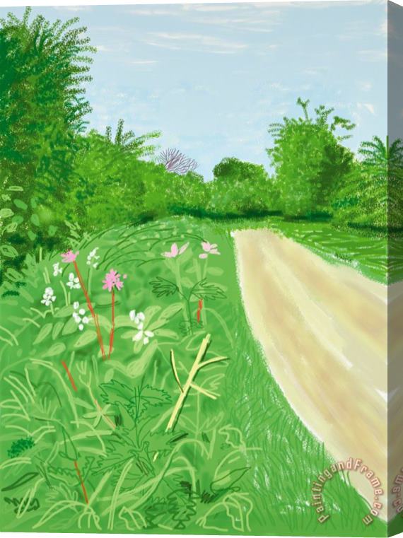David Hockney The Arrival of Spring in Woldgate, East Yorkshire in 2011, April 26, 2011, 2011 Stretched Canvas Print / Canvas Art