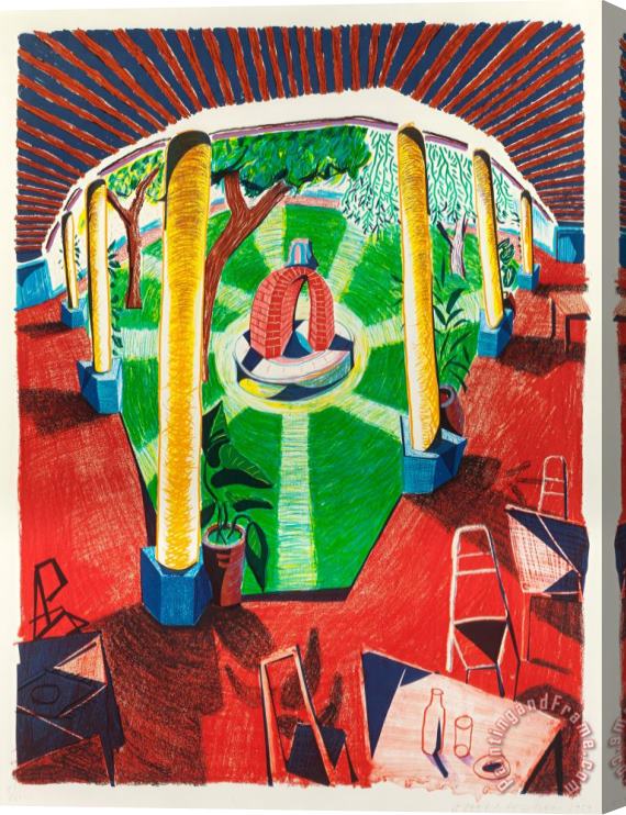 David Hockney View of Hotel Well Iii, 1984 Stretched Canvas Print / Canvas Art