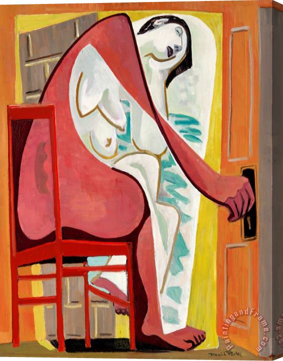 David Park Seated Figure Stretched Canvas Painting / Canvas Art