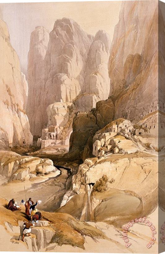 David Roberts Entrance To Petra Stretched Canvas Painting / Canvas Art