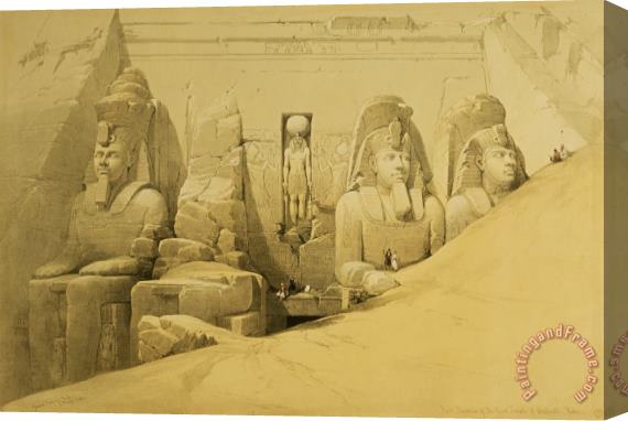 David Roberts Front Elevation Of The Great Temple Of Aboo Simbel Stretched Canvas Painting / Canvas Art