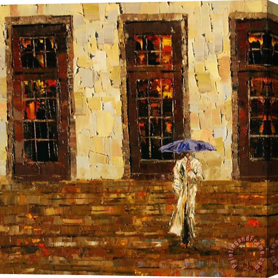 Debra Hurd Down The Steps Stretched Canvas Painting / Canvas Art