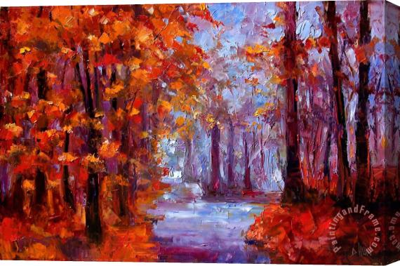 Debra Hurd Essence Of Fall Stretched Canvas Painting / Canvas Art