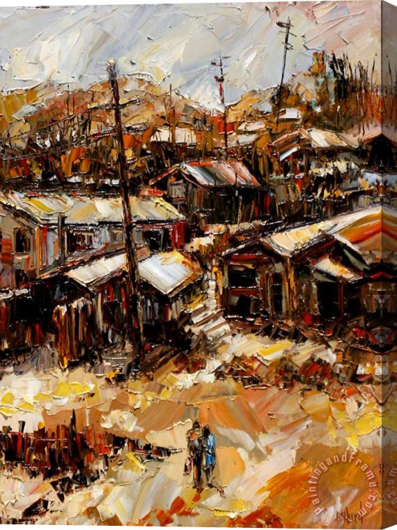 Debra Hurd Homes In The Hills Chaves Revine Stretched Canvas Painting / Canvas Art