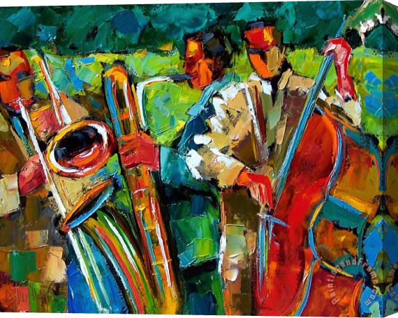 Debra Hurd Jazz in the Garden Stretched Canvas Painting / Canvas Art