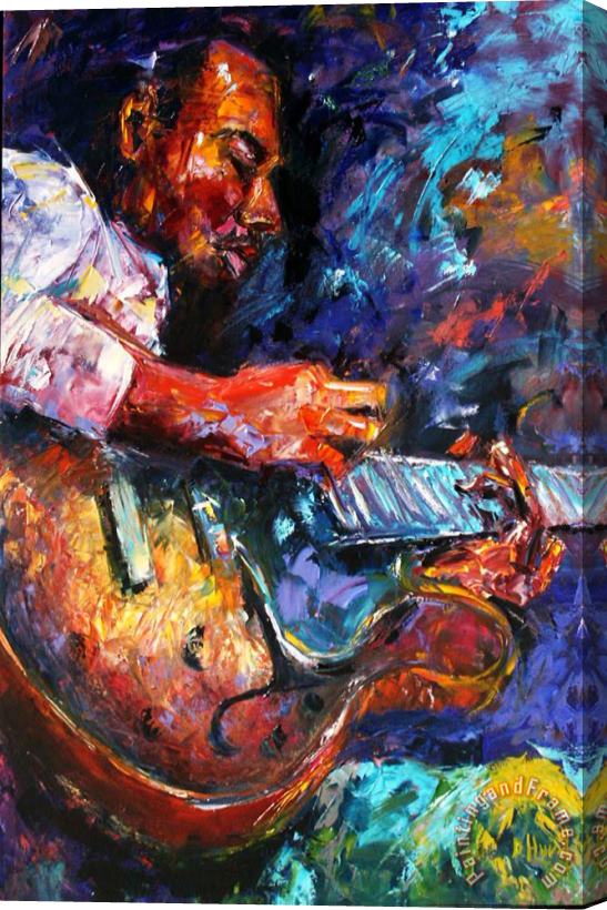 Debra Hurd Jazzy Guitar Stretched Canvas Painting / Canvas Art
