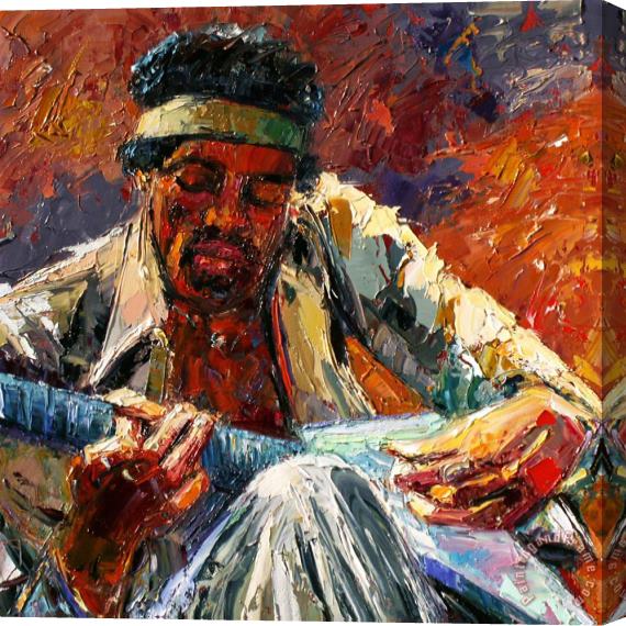 Debra Hurd Jimi's Music Stretched Canvas Painting / Canvas Art