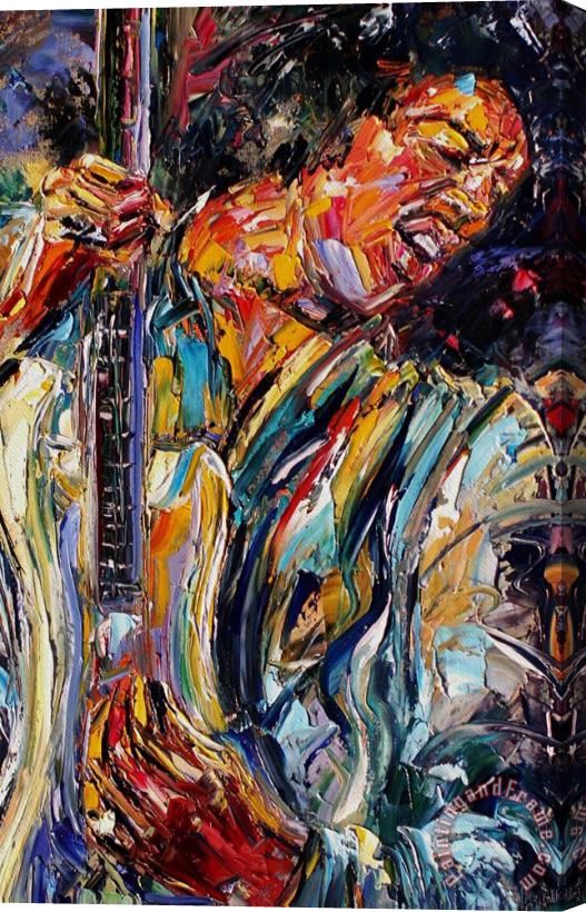 Debra Hurd Jimi Hendrix Stretched Canvas Painting / Canvas Art