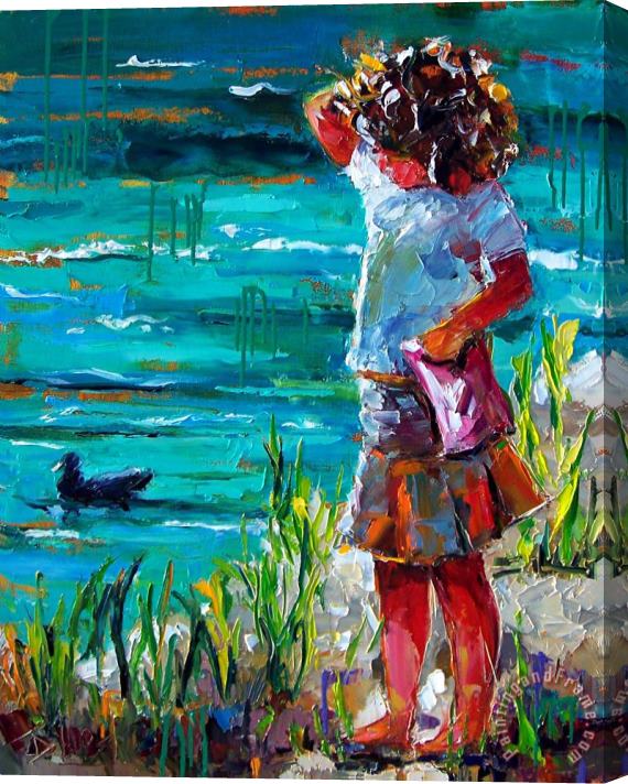 Debra Hurd One Lucky Duck Stretched Canvas Print / Canvas Art
