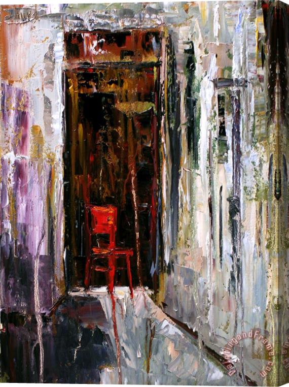 Debra Hurd Red Chair Stretched Canvas Painting / Canvas Art