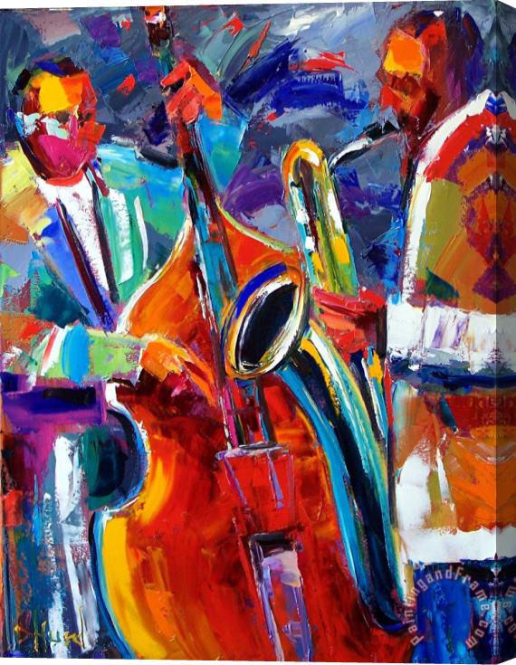Debra Hurd Sax and Bass Stretched Canvas Painting / Canvas Art