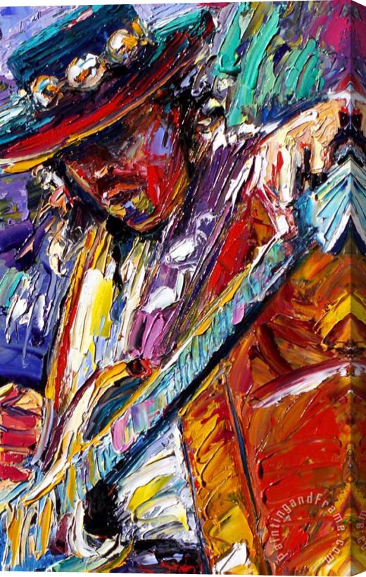 Debra Hurd Stevie Ray Vaughan number one Stretched Canvas Print / Canvas Art