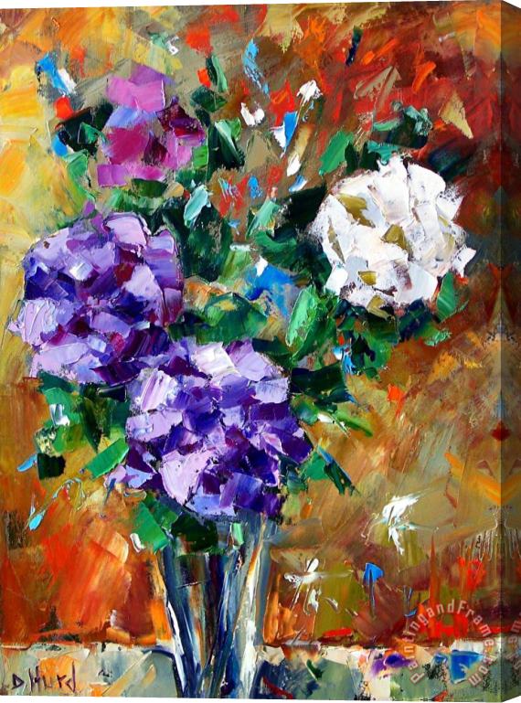 Debra Hurd Vase Of Color Stretched Canvas Painting / Canvas Art