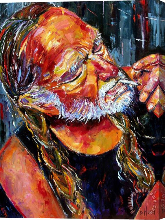 Debra Hurd Willie Nelson Booger Red Stretched Canvas Print / Canvas Art