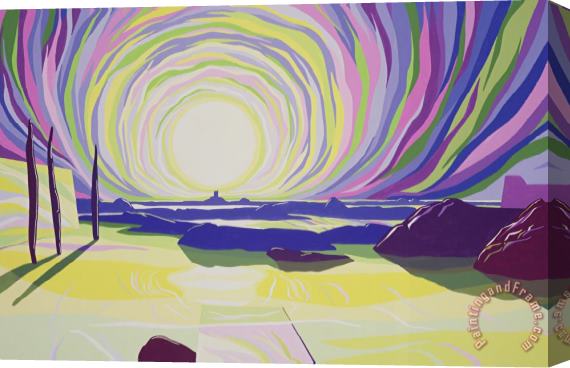 Derek Crow Whirling Sunrise - La Rocque Stretched Canvas Painting / Canvas Art