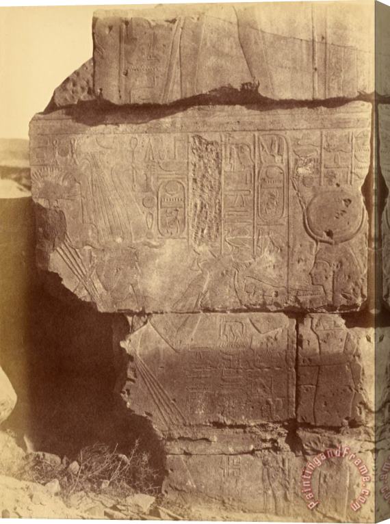 Despoineta (close Up View of Hieroglyphic Inscriptions And Sculptures, Karnak) Stretched Canvas Print / Canvas Art