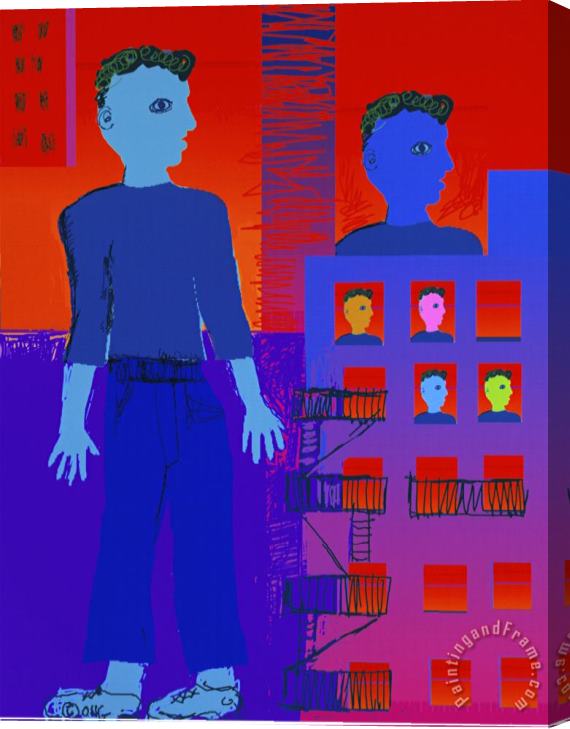 Diana Ong Boys in The City Stretched Canvas Painting / Canvas Art