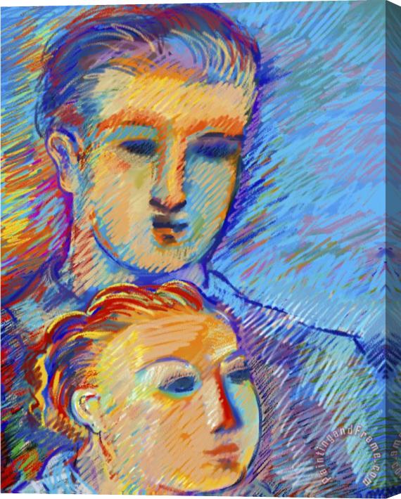 Diana Ong Father And Child Stretched Canvas Painting / Canvas Art