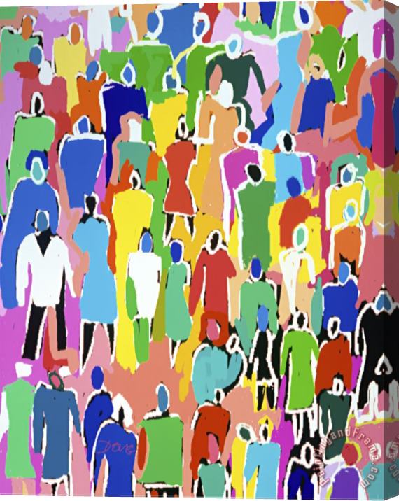 Diana Ong Pink Crowd Stretched Canvas Painting / Canvas Art