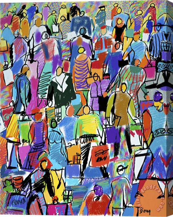 Diana Ong Shoppers Stretched Canvas Painting / Canvas Art