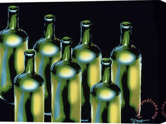 Diana Ong Wine Bottles Stretched Canvas Print / Canvas Art