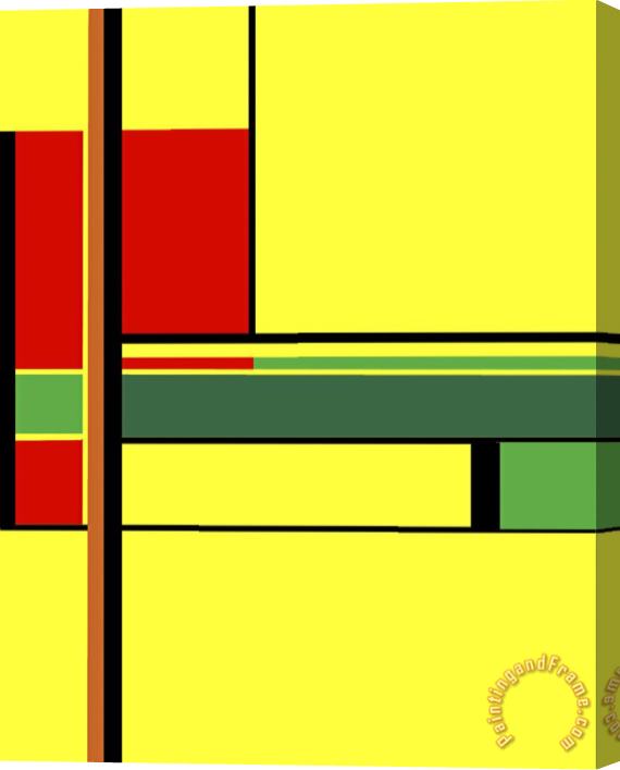 Diana Ong Yellow Rectangles Stretched Canvas Print / Canvas Art