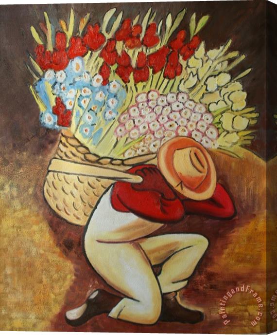 Diego Rivera El Vendedor De Flores Stretched Canvas Painting / Canvas Art