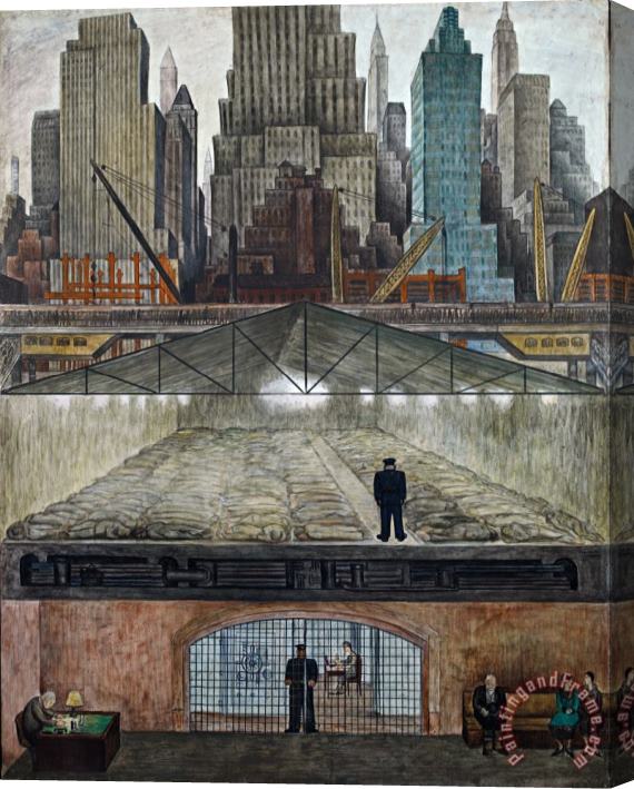 Diego Rivera Frozen Assets 1931 Stretched Canvas Painting / Canvas Art