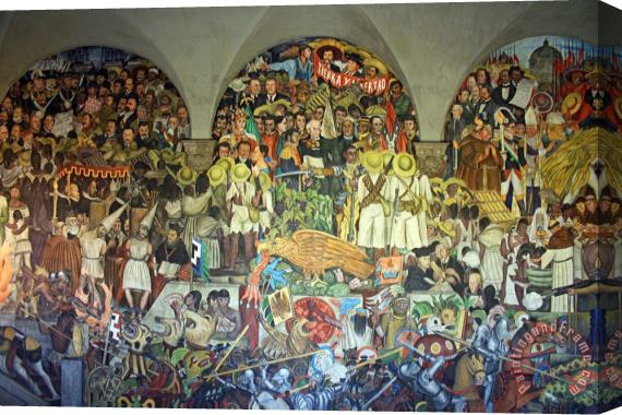 Diego Rivera History of Mexico Stretched Canvas Print / Canvas Art