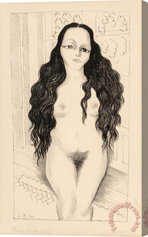 Diego Rivera Nude with Long Hair (dolores Olmedo), 1930 Stretched Canvas Print / Canvas Art