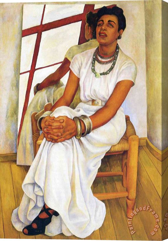 Diego Rivera Portrait of Lupe Marin 1938 Stretched Canvas Print / Canvas Art