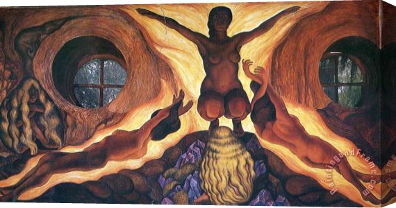 Diego Rivera Subterranean Forces 1927 Stretched Canvas Painting / Canvas Art