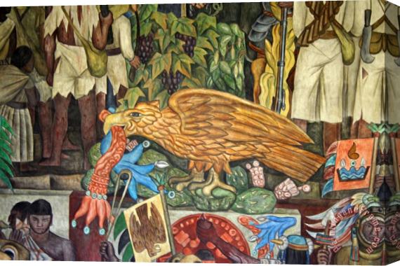 Diego Rivera The Eagle in The History of Mexico Stretched Canvas Print / Canvas Art