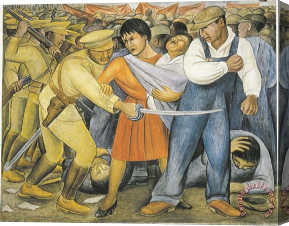 Diego Rivera The Uprising Stretched Canvas Print / Canvas Art